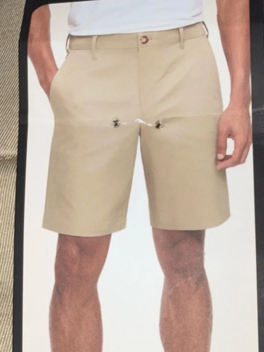 Banana Republic NWT Size 36 Men's 9” inseam khaki stretch Chino Shorts-001*